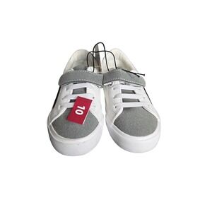 Kids Member's Mark Play Shoe White Gray Hook and Loop Size 10